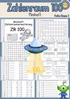 Vorschau - Arbeitsblätter - Zahlenraum 100 Miniheft Mathe Klasse 2 - Deckblatt