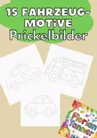 Vorschau - Mal- und Bastelvorlagen - Prickelbilder Grundschule – 15 Fahrzeug-Motive - Deckblatt