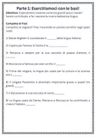 anteprima - Schede informative - Spiegare il ruolo di autori come Dante, Petrarca e Boccaccio nella nascita della lingua Italiana. - Pagina 1