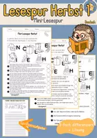 Vorschau - Mal- und Bastelvorlagen - Materialpaket Lesespuren Deutsch Herbst Klasse 2 3 - Seite 1