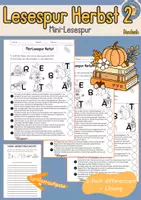 Vorschau - Mal- und Bastelvorlagen - Lesespur Herbst 2 Deutsch differenziert + Lösung - Deckblatt