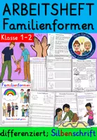 Vorschau - Stundenentwürfe - Familienformen Klasse 1 und 2 ARBEITSHEFT differenziert - Deckblatt
