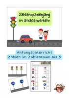 Vorschau - Arbeitsblätter - Mengenerfassung im ZR 5: Zahlenspaziergang im Straßenverkehr - Deckblatt