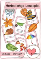Vorschau - Mal- und Bastelvorlagen - Herbstliches Lesespiel: Ich habe - Wer hat? - Deckblatt
