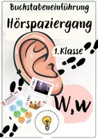 Vorschau - Spiele - Buchstabeneinführung W - Buchstabe W - Hörspaziergang W mit Differenzierung - Deckblatt