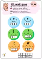 Vorschau - Spiele - Buchstabeneinführung W - Buchstabe W - Hörspaziergang W mit Differenzierung - Seite 1