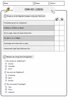 Vorschau - Arbeitsblätter - Sinn des Lebens Ethik und Philosophie Lesetext mit Richtig Falsch Multiple Choice und Fragen zum Text - Seite 2
