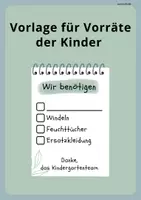 Vorschau - Anderer Materialtyp - Vorlage für den Vorratsschrank der Kinder: Wir benötigen....! - Seite 1