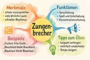 Vorschau - Arbeitsblätter - Arbeitsblätter zum Thema "Zungenbrecher" + Lösung & MP3 + Mindmap + Infografik - Seite 2