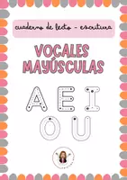 Vista previa - Unidades / Secuencias / Situaciones de Aprendizaje - CUADERNO LECTO ESCRITURA. VOCALES MAYÚCULAS - Portada