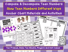 Aperçu - Feuilles d'exercices - Model TEEN NUMBERS Different Ways - Anchor Chart Materials and Activities - Page de couverture