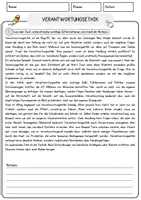 Vorschau - Arbeitsblätter - Verantwortungsethik Ethik und Philosophie Lesetext mit Richtig Falsch Multiple Choice und Fragen zum Text - Seite 1
