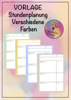 Vorschau - Lehrpläne/Lehrermaterial - Vorlage Stundenplanung-8 verschiedene Farben - Deckblatt