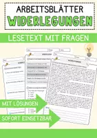 Vorschau - Arbeitsblätter - Widerlegungen Ethik und Philosophie Lesetext mit Richtig Falsch Multiple Choice und Fragen zum Text - Deckblatt