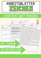 Vorschau - Arbeitsblätter - Zeichen Ethik und Philosophie Lesetext mit Richtig Falsch Multiple Choice und Fragen zum Text - Deckblatt