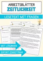 Vorschau - Arbeitsblätter - Zeitlichkeit Ethik und Philosophie Lesetext mit Richtig Falsch Multiple Choice und Fragen zum Text - Deckblatt