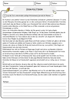 Vorschau - Arbeitsblätter - Zoon Politikon Ethik und Philosophie Lesetext mit Richtig Falsch Multiple Choice und Fragen zum Text - Seite 1