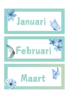 Voorbeeld - Maanden en dagen - thema vlinders - Voorblad