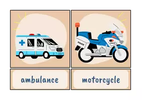 Vista previa - Tarjetas / Manipulativos - Flashcards & palabras - Transportation (English) - página 2