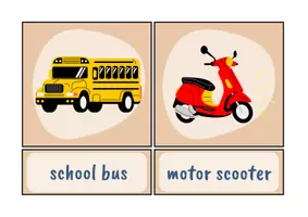 Vista previa - Tarjetas / Manipulativos - Flashcards & palabras - Transportation (English) - página 3