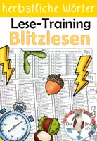 Vorschau - Arbeitsblätter - Herbst / Halloween - Blitzlesen - Lesetraining - Lesen üben - Deckblatt