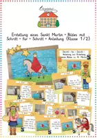 Vorschau - Mal- und Bastelvorlagen - Sankt Martin – Schritt-für-Schritt-Anleitung für ein eigenes Bild (Kunst / Klasse 1/2) - Deckblatt