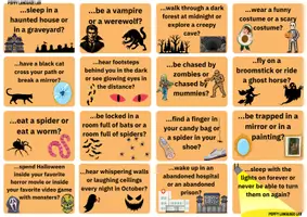 Vista previa - Juegos / Gamificación - 32 Halloween-themed "Would You Rather...?" Speaking Cards - página 1