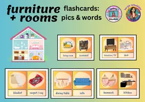 Vista previa - Tarjetas / Manipulativos - Flashcards: furniture + rooms - English - Portada