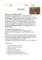 Vorschau - Arbeitsblätter - Allerheiligen und Allerseelen: Zweifach differenzierte Texte - Seite 1