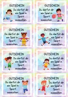 Vorschau - Bildkarten - Gutscheine – Spiel in Sport aussuchen - Seite 1