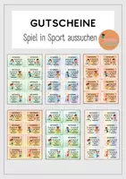 Vorschau - Bildkarten - Gutscheine – Spiel in Sport aussuchen - Deckblatt