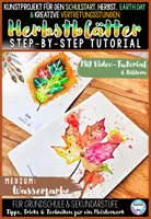 Vorschau - Arbeitsblätter - Kunst im Herbst – Herbstblätter mit Wasserfarben | Kunstprojekt für Klasse 4, 5, 6 | Perfekt für Schulstart & Vertretungsstunden - Deckblatt