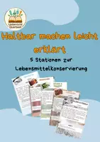 Vorschau - Stundenentwürfe - Haltbar machen leicht erklärt – Stationsarbeit Konservierung - Deckblatt