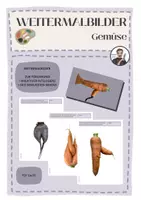 Vorschau - Mal- und Bastelvorlagen - KUNST: Weitermalbilder Gemüse, kreative Intelligenz fördern - Deckblatt