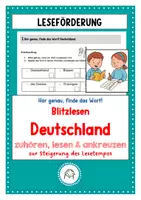 Vorschau - Arbeitsblätter - Deutschland. Hör genau, finde das Wort. Blitzlesen. zuhören, lesen & ankreuzen - Deckblatt