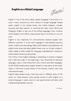 Vorschau - Arbeitsblätter - English as a global language: Reading/Speaking - Seite 1