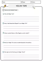 Vorschau - Arbeitsblätter - Heilige Tiere Arbeitsblätter mit Fragen + Lösungen Deutsch DaZ Grundschule AB - Seite 3