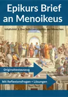 Vorschau - Arbeitsblätter - Epikur Brief an Menoikeus 🍇 Lust und das gelingende Leben - Deckblatt