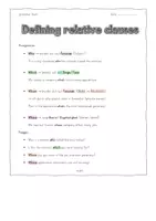 Vorschau - Arbeitsblätter - Defining relative clauses (entry, worksheet & PROBE) - Seite 1