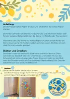 Vorschau - Mal- und Bastelvorlagen - Vorlage Fensterbilder Klassenzimmerdekoration Leseecke Buch Blätter Drachen - Seite 1