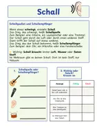 Vorschau - Arbeitsblätter - Schall - Schallquelle und Schallempfänger - Deckblatt