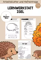Vorschau - Unterrichtsreihen - LERNWERKSTATT: Der Igel - Arbeitsheft & Hefteinträge 1. Klasse - Deckblatt