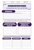 Vorschau - Arbeitsblätter - Was sind Standortfaktoren? - Deckblatt