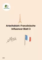 Vorschau - Arbeitsblätter - Arbeitsblatt_Französische Influencer_Blatt 3 - Deckblatt