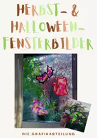 Vorschau - Mal- und Bastelvorlagen - Herbst- & Halloween-Fensterbilder 🍂🎃👻 - Deckblatt