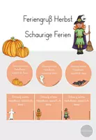 Vorschau - Bildkarten - Feriengruß Herbst Halloween - Deckblatt