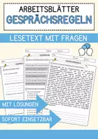 Vorschau - Arbeitsblätter - Gesprächsregeln Arbeitsblätter mit Fragen + Lösungen Deutsch DaZ AB - Deckblatt