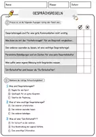 Vorschau - Arbeitsblätter - Gesprächsregeln Arbeitsblätter mit Fragen + Lösungen Deutsch DaZ AB - Seite 2