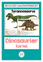 Vorschau - Fördermaterial/Inklusion - Dinosaurier Kartei. Wissenskartei mit Steckbrief Vorlage - Deckblatt