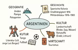 Vorschau - Arbeitsblätter - Arbeitsblätter zum Thema "Argentinien" + Lösung & MP3 + Mindmap + Infografik - Seite 2